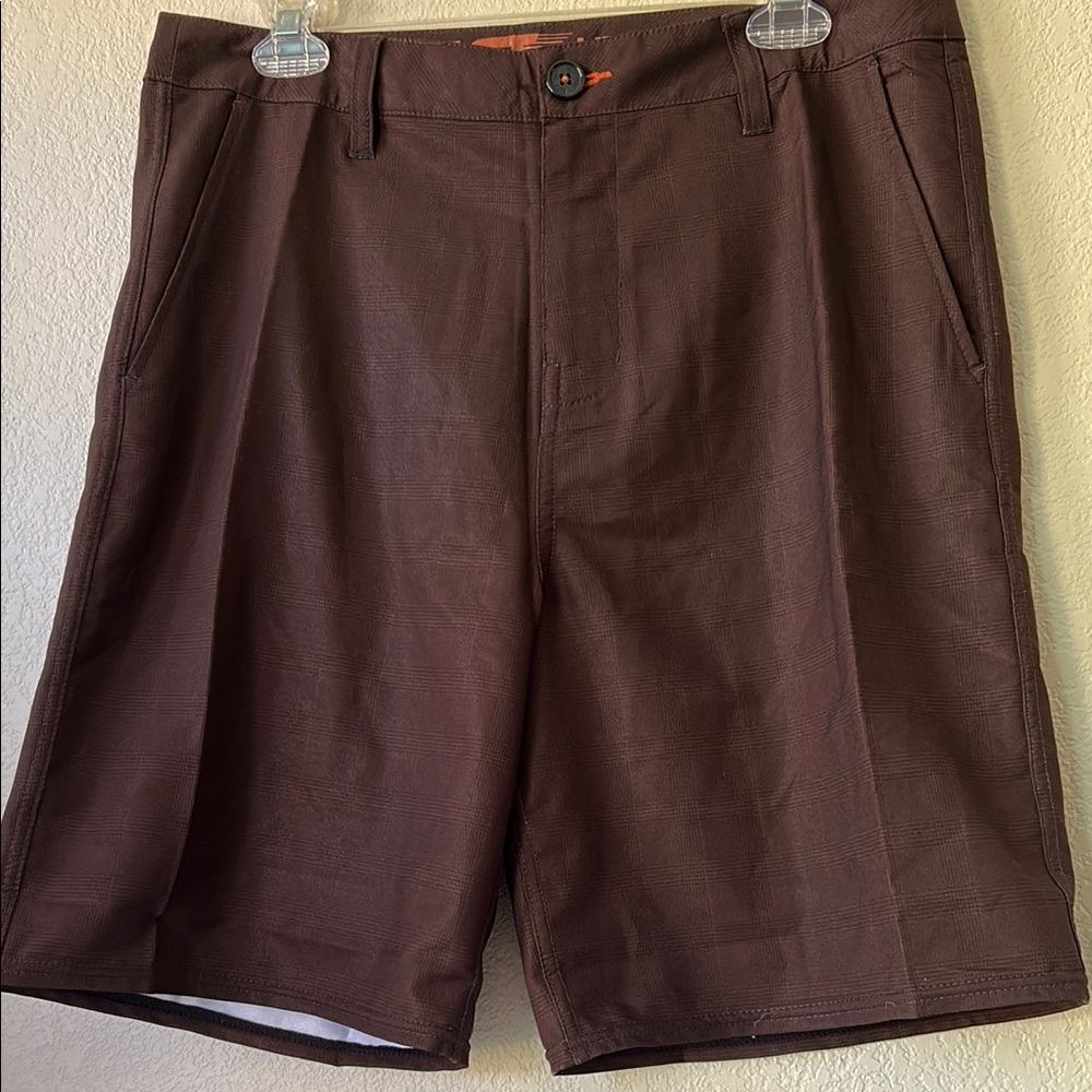 NWT VAST Men's Dark Brown Hybrid Shorts, Sz 34